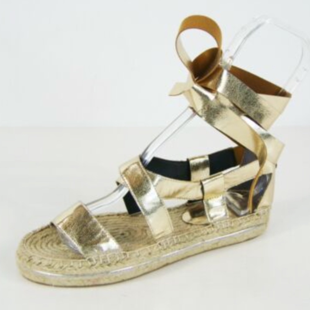 Rebecca MinKoff Gina gold espadrille, 9.  CB1701